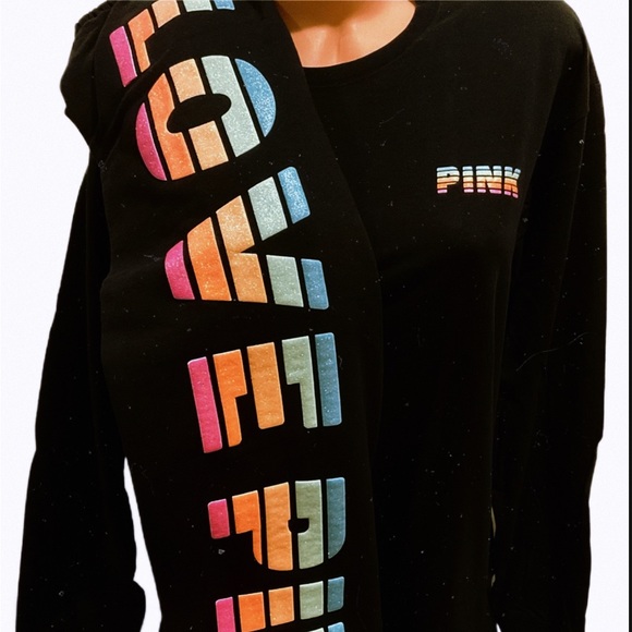 NEW VICTORIAS SECRET PINK BLING PULLOVER & SWEATPANTS RARE VTG NET - Picture 3 of 10